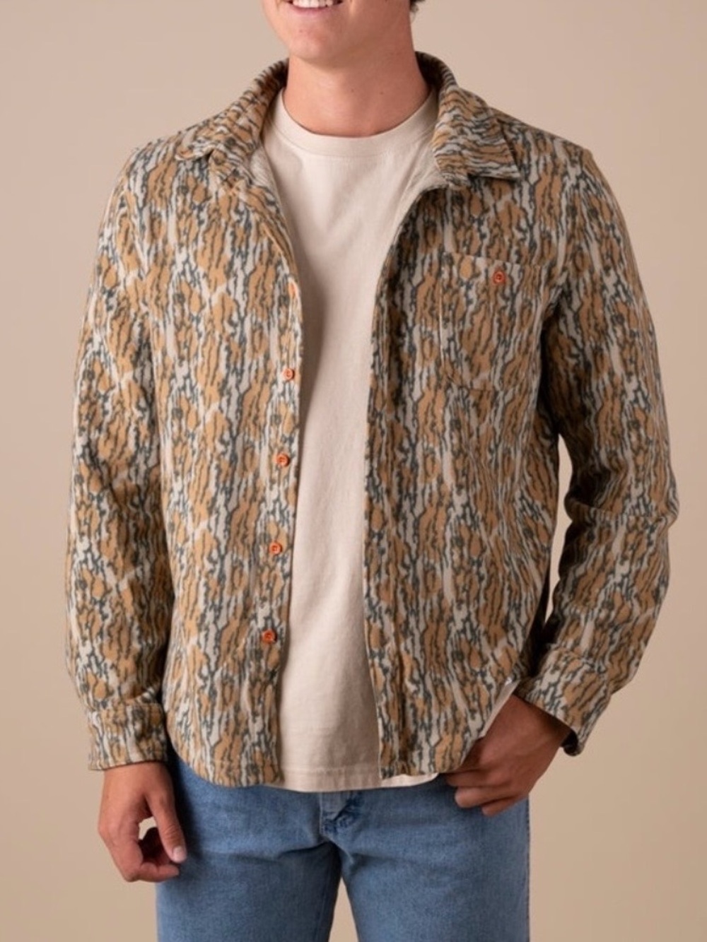 Simply Southern Camo Shacket Button Down Jacket Brushed Fleece Camouflage Mens L